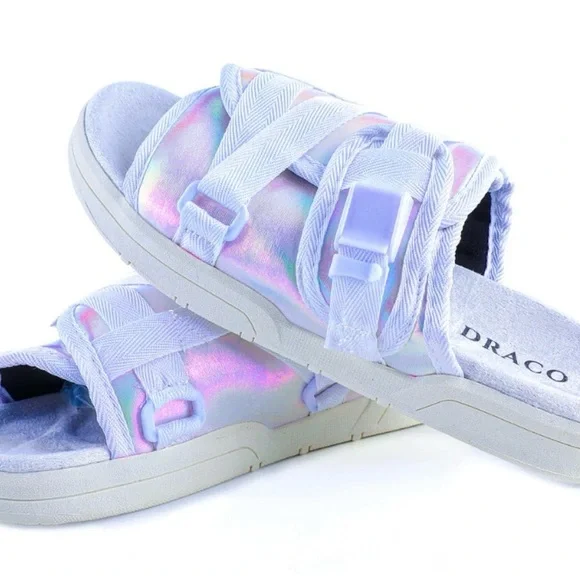 Draco Shoes Nwot Draco Slides In Iridescent Pearl Poshmark